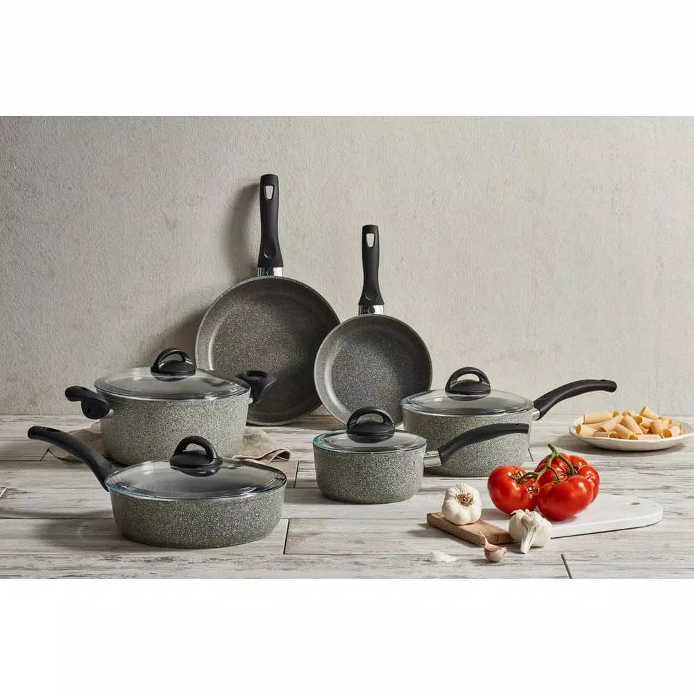 Ballarini Parma 10-Piece Aluminum Ceramic Nonstick Cookware Set, Gray