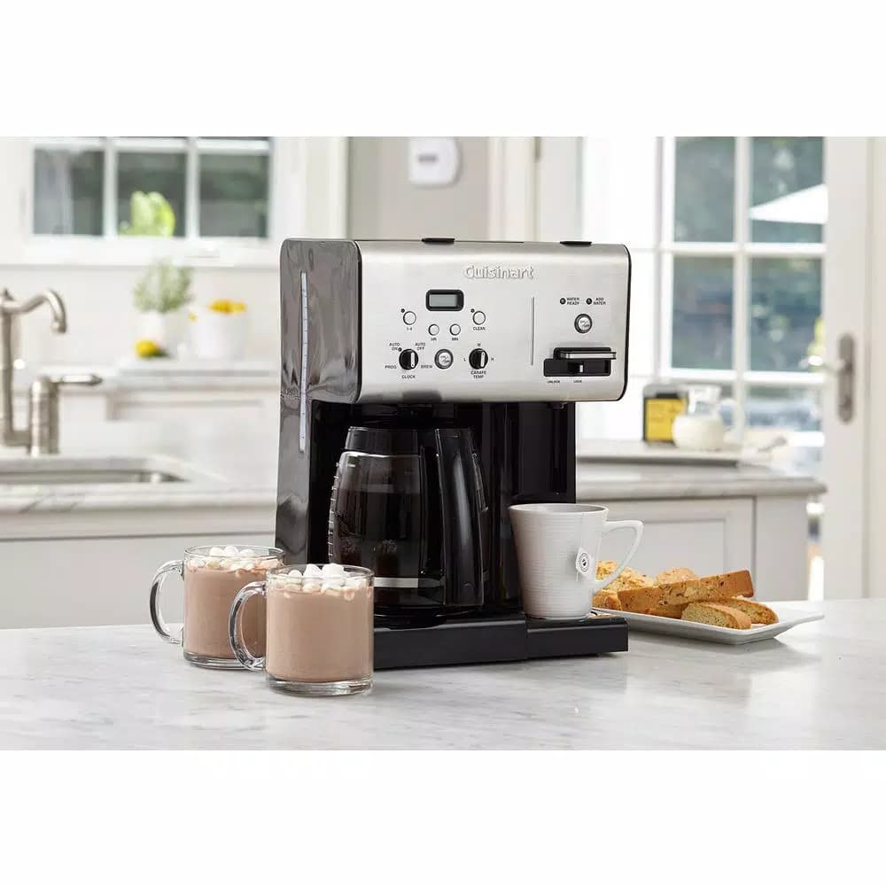 Cuisinart 10-Cup Black Stainless Steel Coffee Maker with Independent Hot Water System