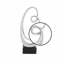 LITTON LANE Modern Reflections 24" Silver Ceramic Abstract Double Loop Oval Sculpture thumbnail 3