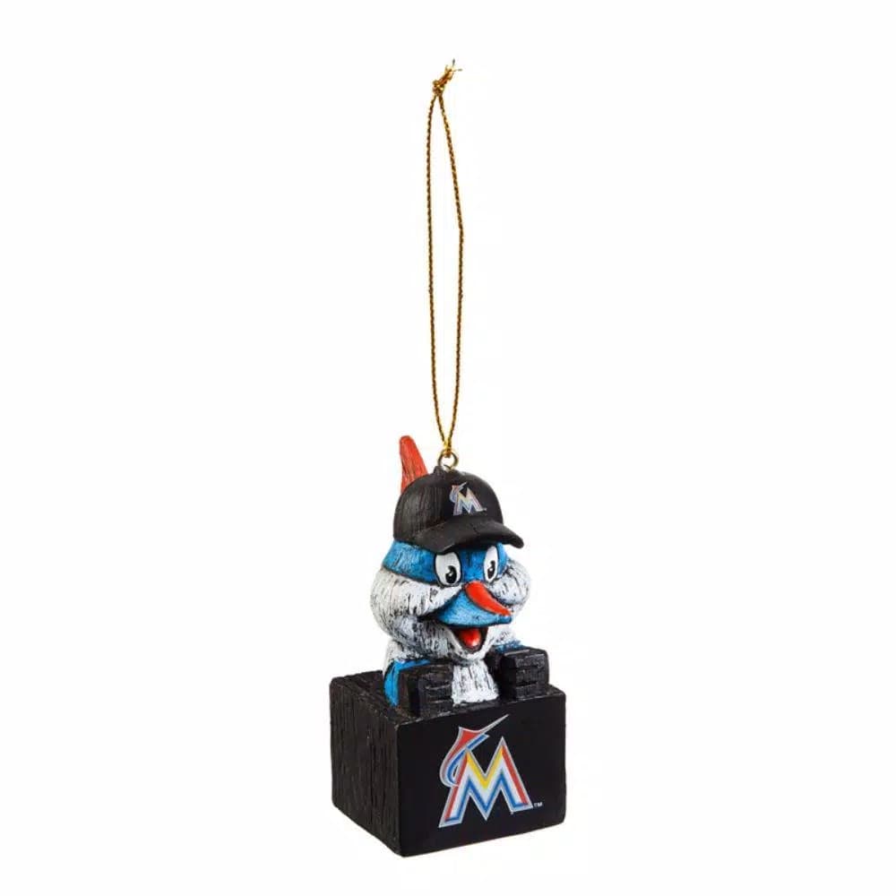 Team Sports America Miami Marlins MLB Mascot Tiki Totem Christmas Ornament