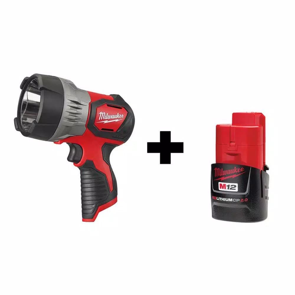 Milwaukee M12 12V Lithium-Ion TRUEVIEW LED Spotlight with 2.0Ah Battery