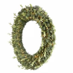 Home Accents Holiday 48 in. Jackson Noble Fir Artificial Wreath with 200 Warm White LED Micro Dot Lights thumbnail 3