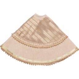 VHC Brands 21 in. Celebrate Bronze Tan Glam Christmas Mini Tree Skirt with Metallic Gold Trim thumbnail 3