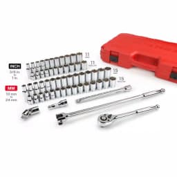 TEKTON 58-Piece 1/2 in. Drive Socket Set, 3/8-1 in. and 10-24 mm SAE/Metric thumbnail 3