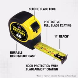 Stanley FATMAX 40 ft. x 1.25 in. Tape Measure, High Impact Case thumbnail 2