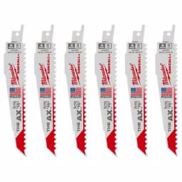 Milwaukee AX Carbide Teeth Reciprocating Saw Blades, 6 in., 5 TPI, Nail-Embedded Wood (6 Pack) thumbnail 1