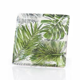 Abigails Palmetto Hand-Painted White Ceramic Square Serving Platter, 13-Inch thumbnail 1