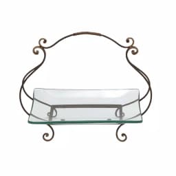 LITTON LANE 20 in. x 17 in. New Traditional Iron and Glass Cartouche Plate Server thumbnail 2
