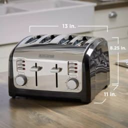 BLACK+DECKER 4-Slice Stainless Steel Wide Slot Toaster with Crumb Tray thumbnail 7