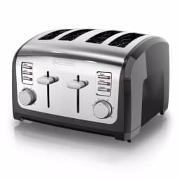 BLACK+DECKER 4-Slice Stainless Steel Wide Slot Toaster with Crumb Tray thumbnail 1