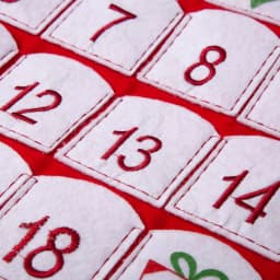 Glitzhome 36 in. Oversized 3D Santa Countdown Christmas Stocking with Plaid Cuff thumbnail 2