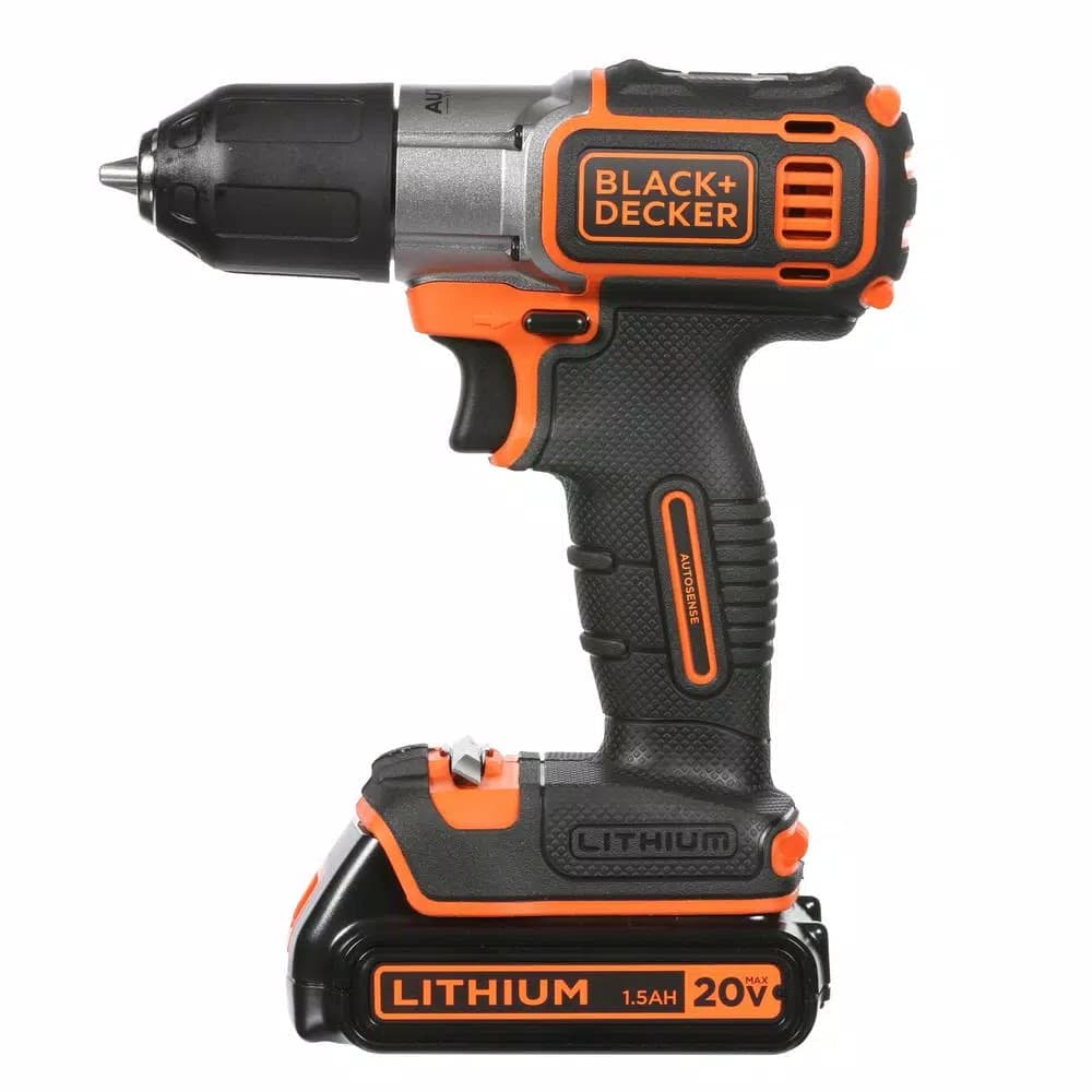 BLACK+DECKER 20V MAX Cordless Drill/Driver with Autosense Technology, 1.5 Ah Battery and Charger
