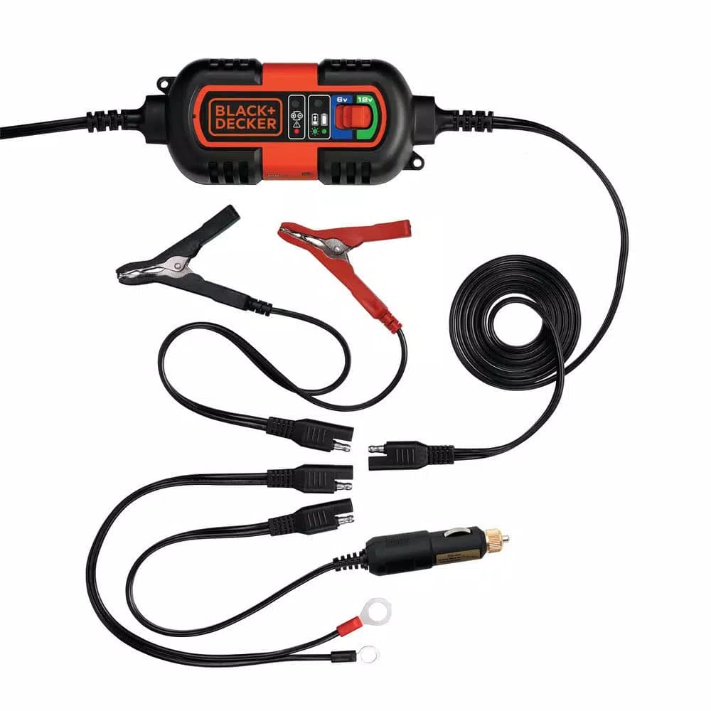 BLACK+DECKER BM3B 1.2 Amp Battery Charger and Maintainer for 6V and 12V AGM, GEL, and WET Batteries
