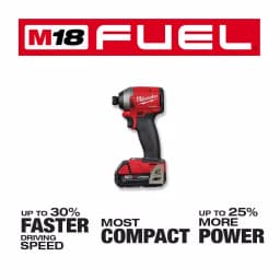Milwaukee M18 FUEL 1/4 in. Hex Impact Driver Kit with (2) 2.0Ah Batteries, Charger, and Hard Case thumbnail 3