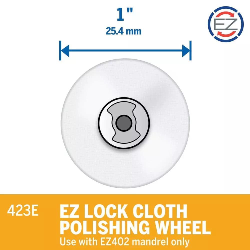 Dremel EZ Lock 1 in. Cloth Polishing Wheel for Rotary Tools, Silverware, Car Parts & Hardware