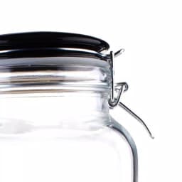 Home Basics Glass Tea Canister with Airtight Ceramic Lid and Metal Clamp - 67.6 oz thumbnail 2