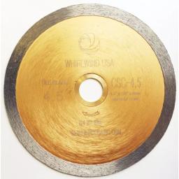 Whirlwind USA 4-1/2 in. Continuous Rim Diamond Saw Blade for Wet Tile, Porcelain, and Glass Cutting thumbnail 1