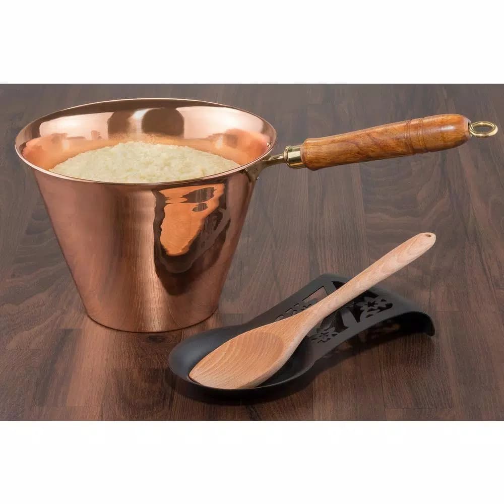 Old Dutch 5 Qt. Solid Copper Polenta Pan with Wood Handle