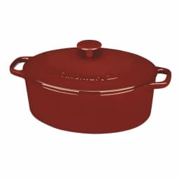 Cuisinart Chef's Classic 5.5 qt. Oval Enameled Cast Iron Dutch Oven with Lid, Cardinal Red thumbnail 1