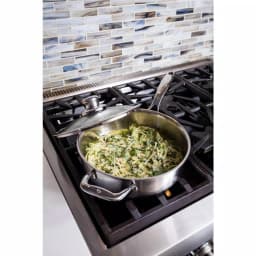 Swiss Diamond Premium Clad 3.2 qt. Stainless Steel Saute Pan with Glass Lid thumbnail 2