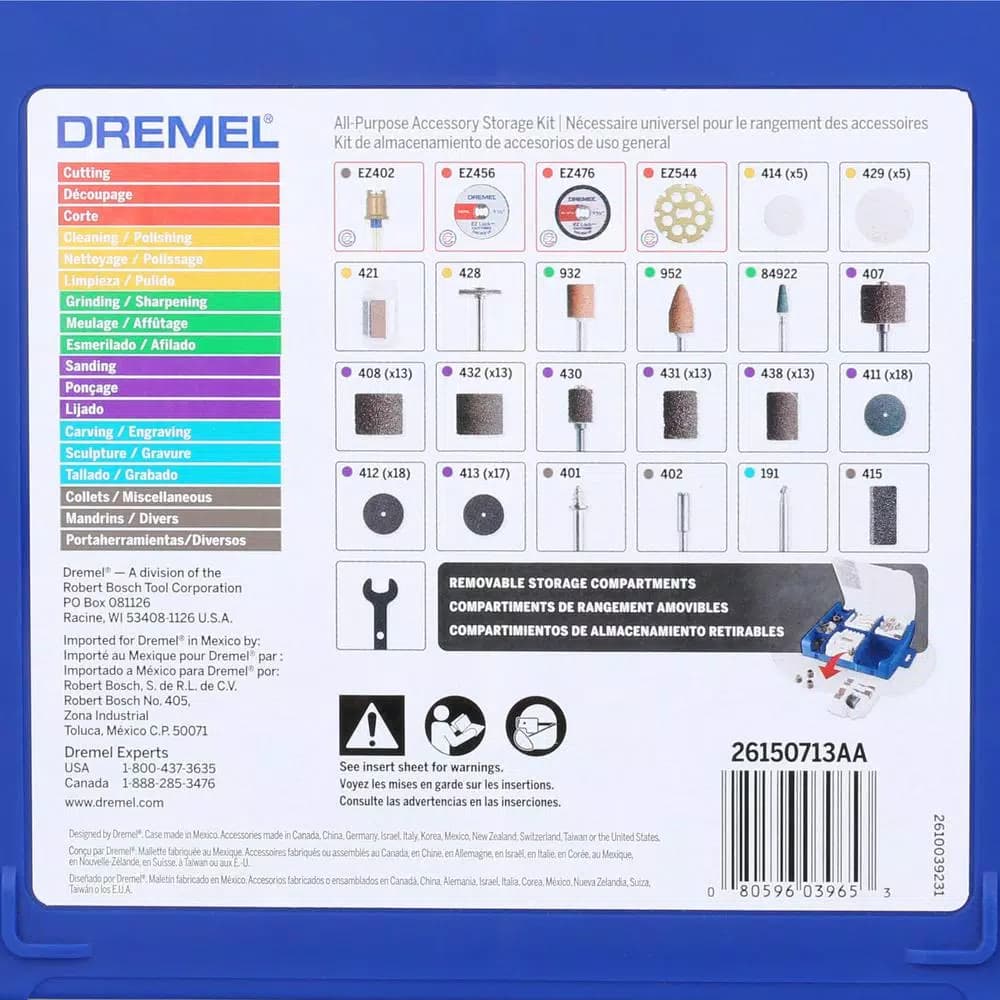 Dremel 130-Piece Rotary Tool Accessory Kit with Reusable Storage Case
