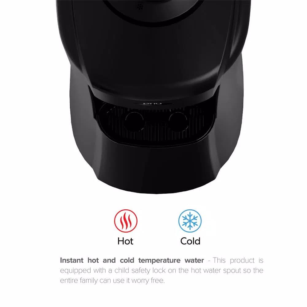 Brio Top Loading Water Cooler Dispenser - Hot and Cold Water, Black with Stainless Steel Reservoirs