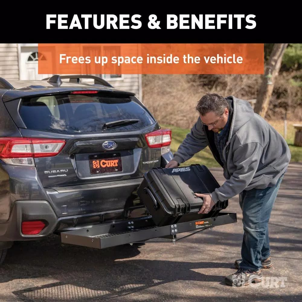 CURT Aluminum Bolt-Together Hitch Cargo Carrier, 300 lb. Capacity, 2 in. Receiver
