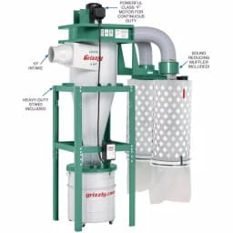 Grizzly Industrial 5 HP Cyclone Dust Collector with 55 Gal. Steel Drum and BIA Certified Cartridge Filter thumbnail 3