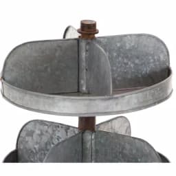 LITTON LANE Industrial Arts 2-Tier Iron Tray Stand with Galvanized Finish, Gray thumbnail 6