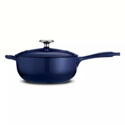 Tramontina Gourmet 3 Qt. Enameled Cast Iron Saucier with Lid, Gradated Cobalt Blue thumbnail 2