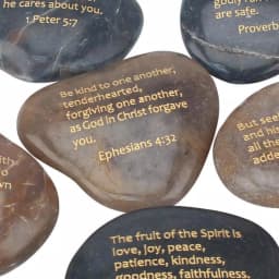 Stonebriar Collection Set of 6 Polished Scripture Rocks with Gold Embossed Lettering thumbnail 2