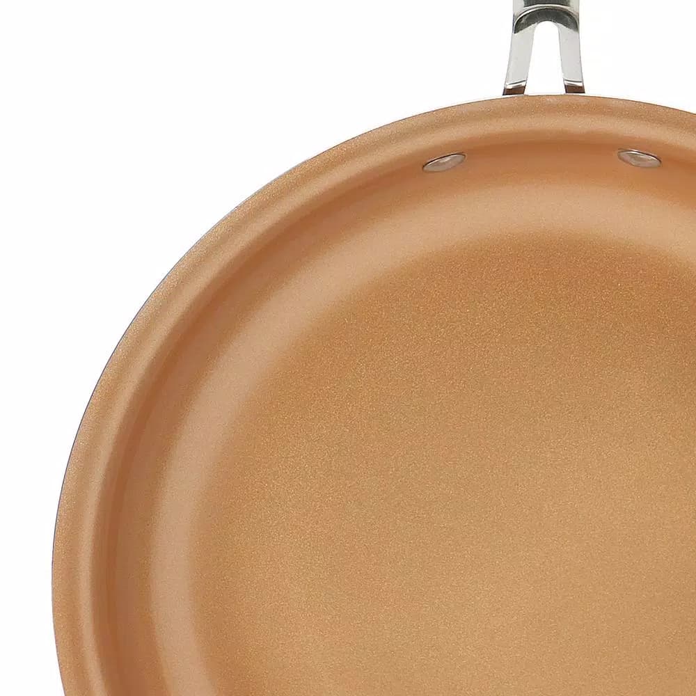 Unbranded Kitchen Details 12 in. Aluminum Nonstick Copper Frying Pan with Induction Bottom