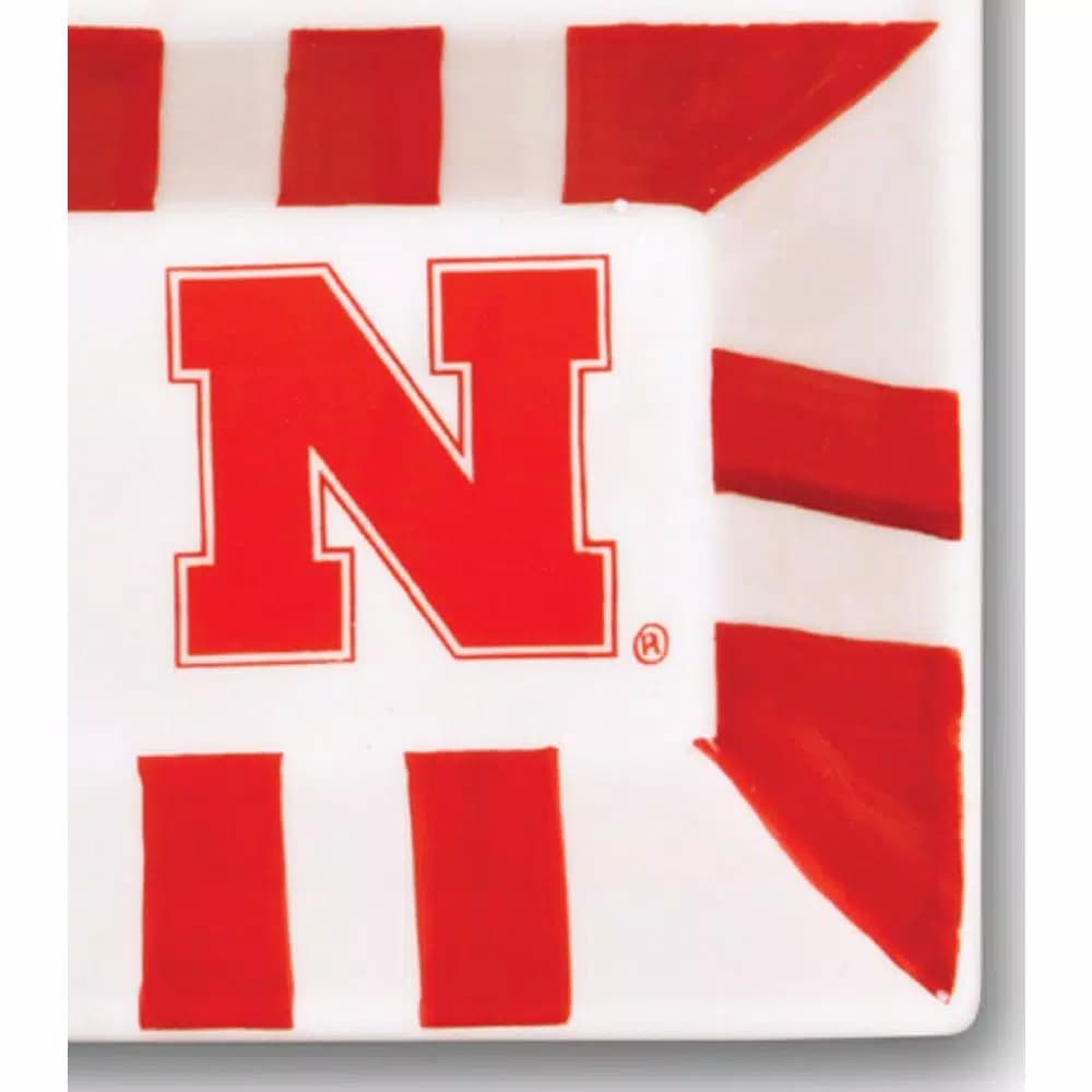 Magnolia Lane Nebraska NCAA Officially Licensed 4-Section Ceramic Tailgating Serving Platter