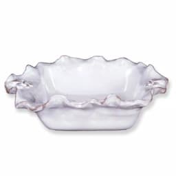 Abigails Fleur De Lis White Ceramic Square Casserole Dish, Made in Italy thumbnail 1