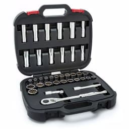 Husky 37-Piece 1/2 in. Drive SAE and Metric Socket Set with Ratchet thumbnail 1
