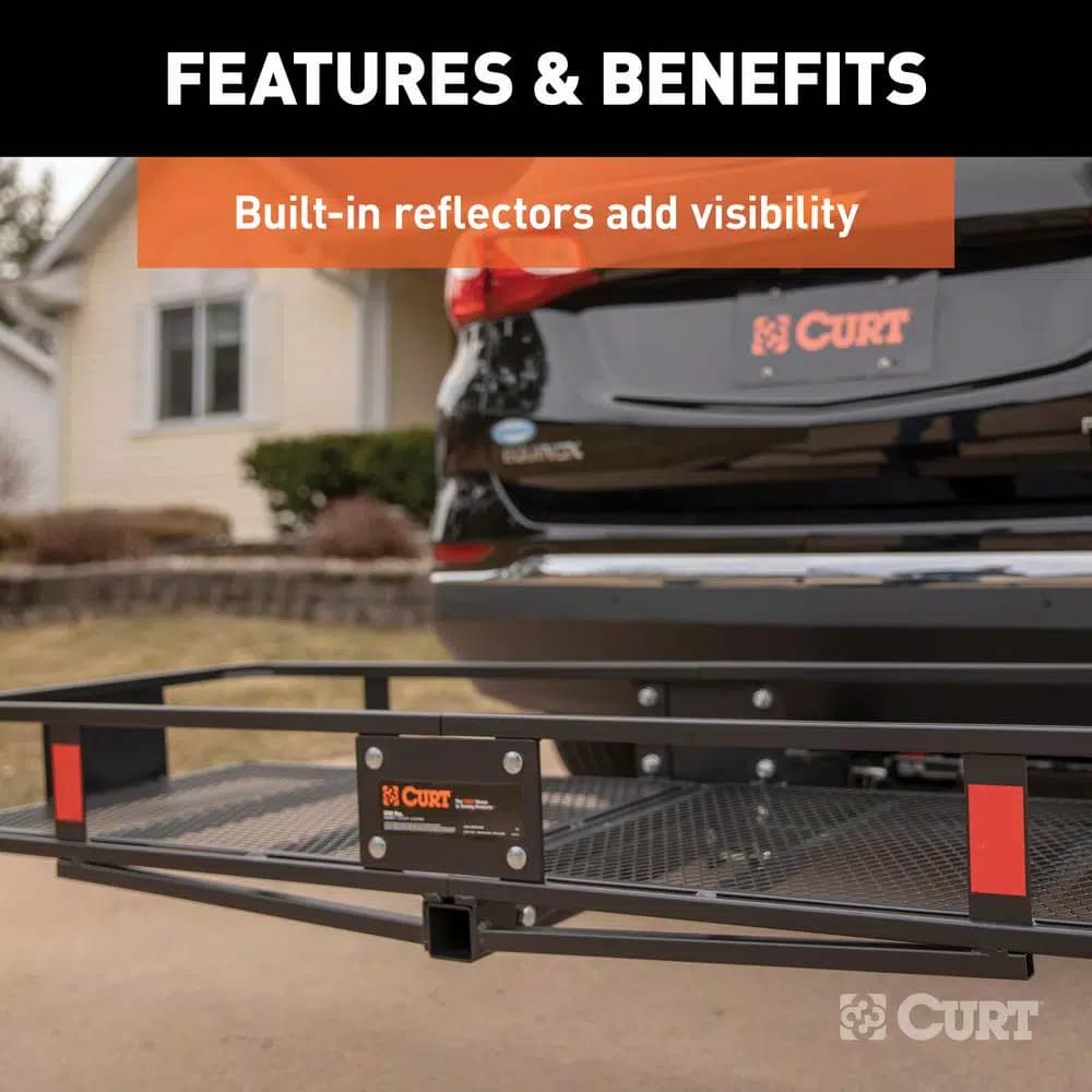 CURT Steel Wide Basket Style Hitch Cargo Carrier, 500 lb. Capacity, 2 in. Receiver