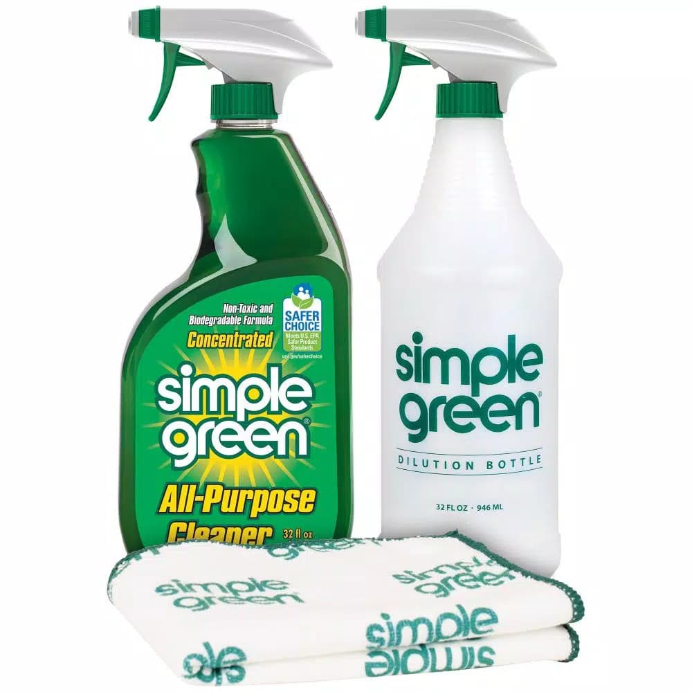 Simple Green Daily Cleaning Kit, 32 oz. All-Purpose Cleaner, Dilution Bottle & Microfiber Towel