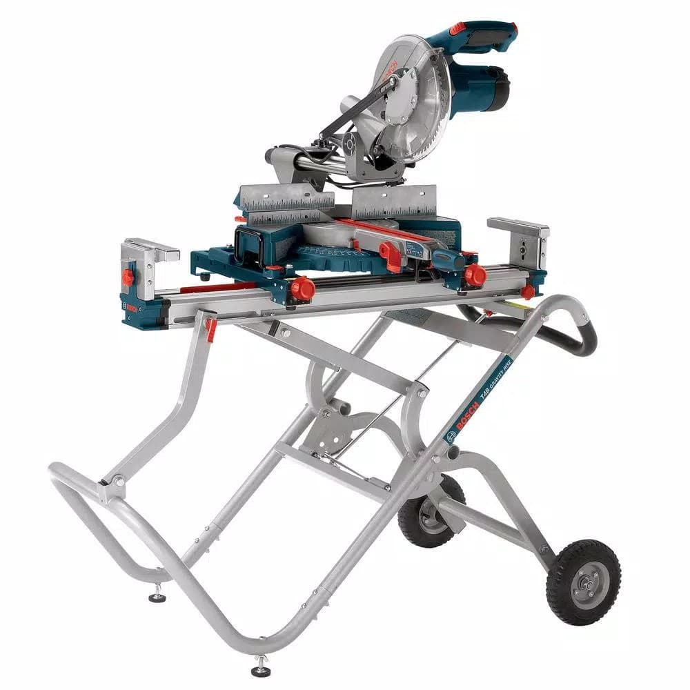 Bosch T4B Gravity Rise Miter Saw Stand with Wheels and Rapid-Release Mounts