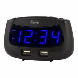 Equity by La Crosse Blue LED Dual USB Digital Alarm Clock with Adjustable Dimmer thumbnail 1