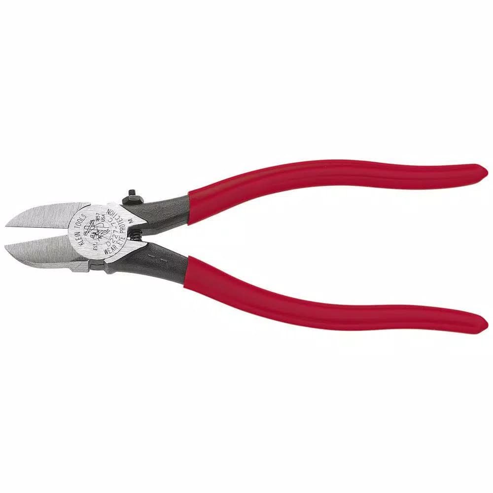 Klein Tools 7.65 in. Plastic Cutting Pliers with Red Dipped Handles