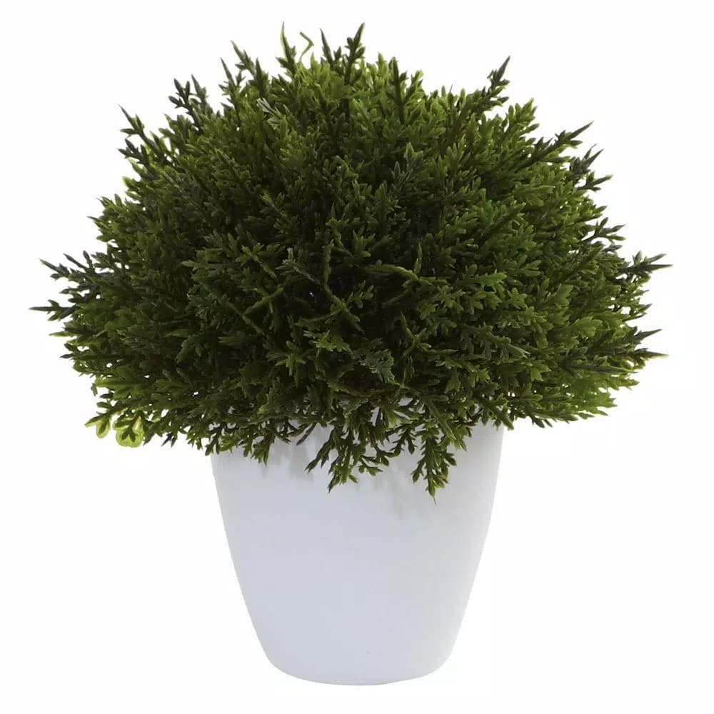 Nearly Natural Mixed Cedar Topiary Collection, Set of 3 with Ceramic Planters