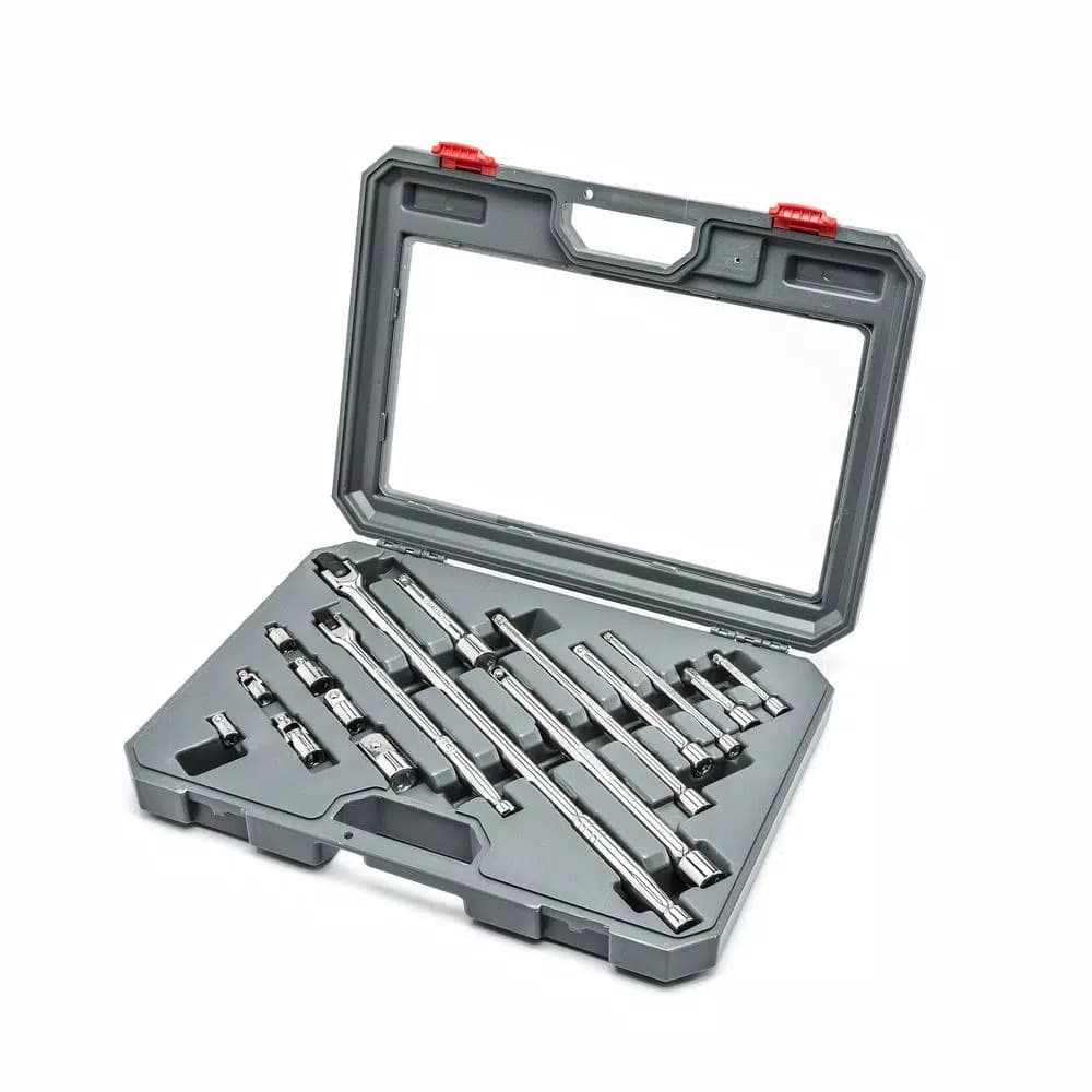Crescent 16-Piece Socket Accessory Set, 1/4 in. to 3/4 in. Drive with Extensions and Breaker Bars