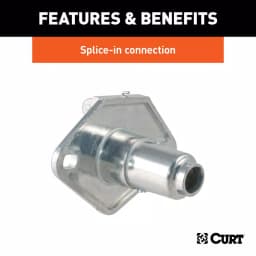 CURT 6-Way Round Trailer Connector Socket, Vehicle Side, Die-Cast Metal thumbnail 3