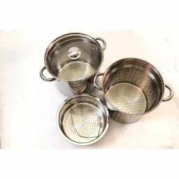 ExcelSteel 12 Qt. Professional 18/10 Stainless Steel 4-Piece Multi-Cooker Set with Lid thumbnail 5