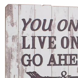 Stonebriar Collection Weathered White Wood "Live Your Adventure" Wall Art - 15.5 in. Square Rustic Wood Sign thumbnail 2