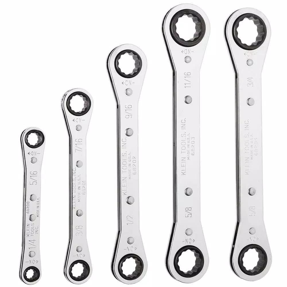 Klein Tools 5-Piece Ratcheting Box Wrench Set with Vinyl Pouch