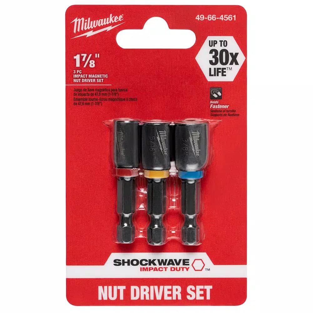 Milwaukee SHOCKWAVE Impact Duty Magnetic Nut Driver Set, 3-Piece, 1-7/8 in.