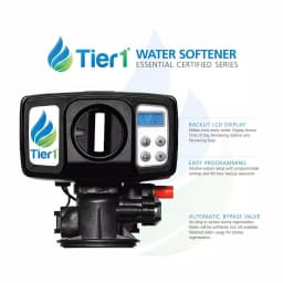 Tier1 Essential Series 48,000 Grain High Efficiency Digital Water Softener - Black thumbnail 2