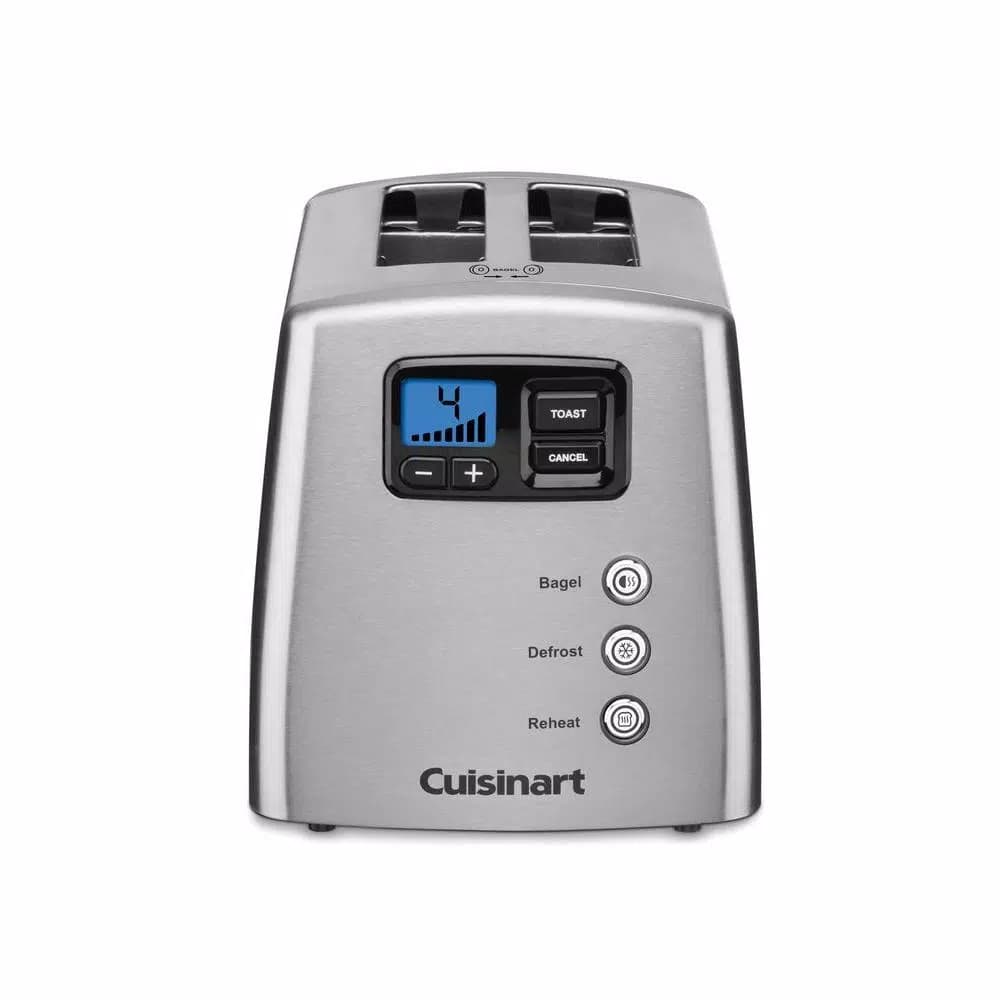 Cuisinart 2-Slice Silver Wide Slot Touch to Toast Toaster with LCD Countdown