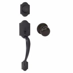 Delaney Wicklow Black Single Cylinder Deadbolt Entry Door Handleset with Universal Round Knob thumbnail 1